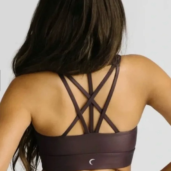 Zyia Womens Active Sports Bra Strappy Chocolate Brown XS Removable Pads NWOT $49 - Picture 2 of 6